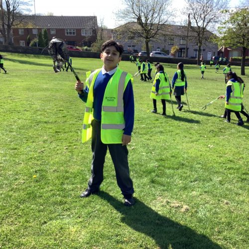 Engaging in environmental issues of litter picking