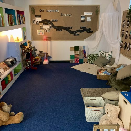 Nursery's welcoming reading area.